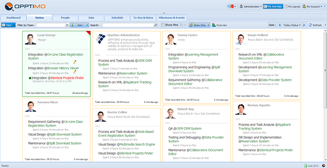 Status View after the Job Start - Clear visibility of user tasks & their availability