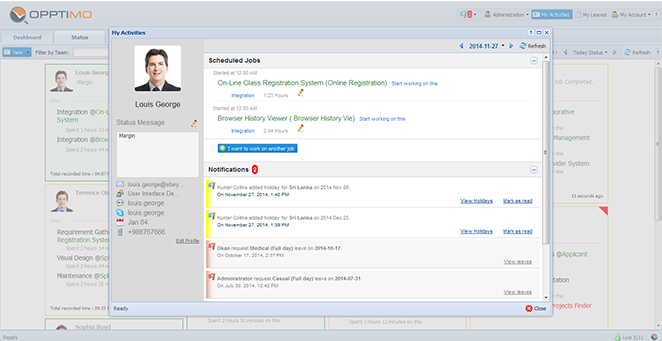 My Activity View - Efficient task management and optimization